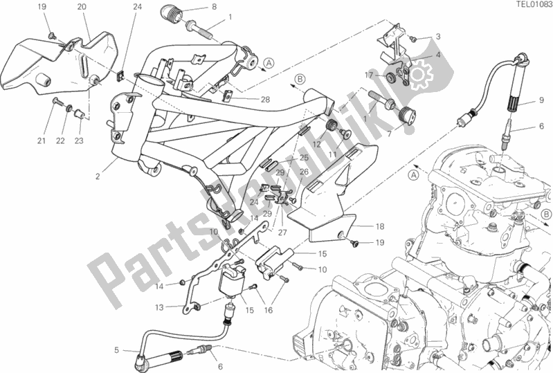 All parts for the Frame of the Ducati Supersport Thailand 950 2020